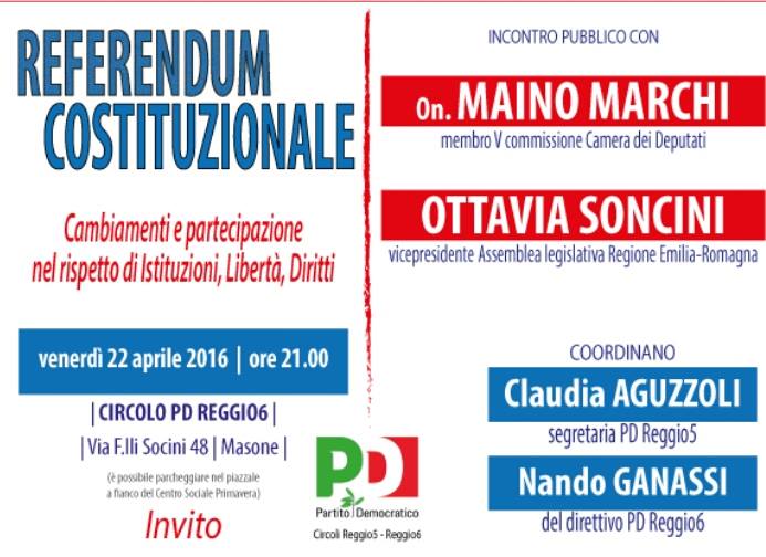 Scopri di più sull'articolo Iniziativa sulla Riforma della Costituzione (22/04/2016)