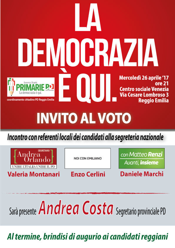 Scopri di più sull'articolo Confronto Primarie PD – 26 Aprile