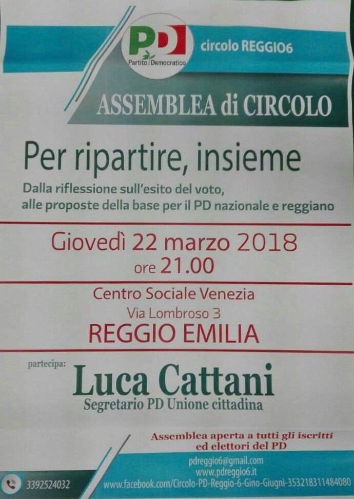 Scopri di più sull'articolo Assemblea di Circolo 22/03