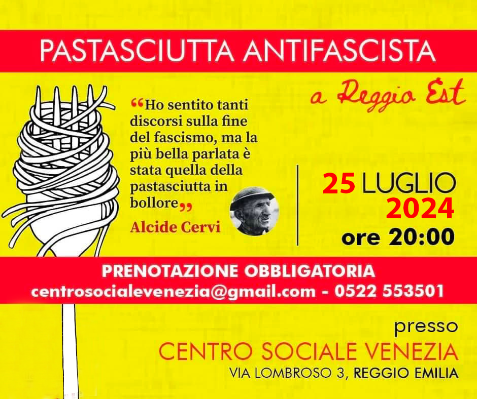 Scopri di più sull'articolo Pastasciutta Antifascista 2024